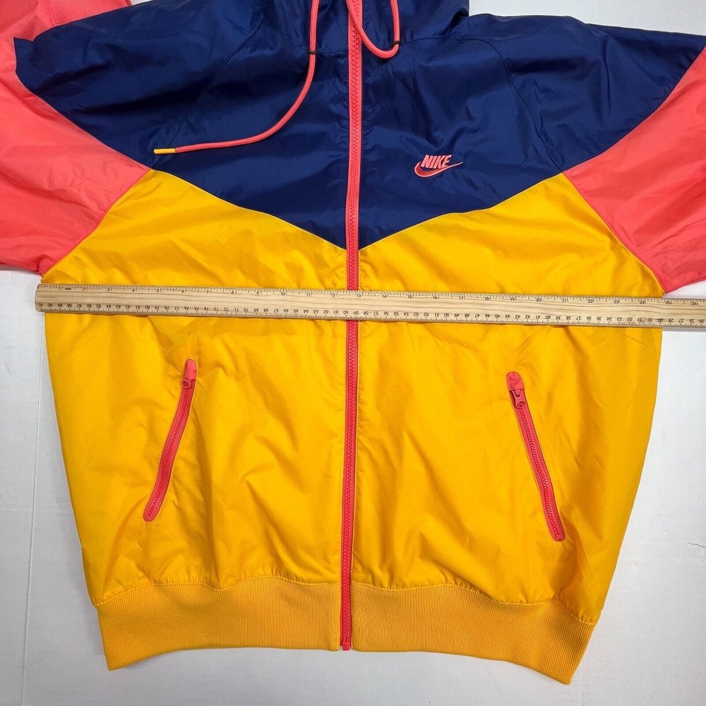 NIKE SPORTSWEAR WINDRUNNER JACKET Men Size M Gold/Blue Void/Magic Ember - Picture 8 of 10